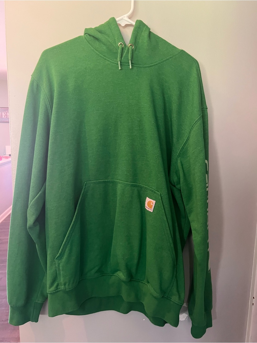 Carhartt Men's Green Hooded Sweatshirt size Large